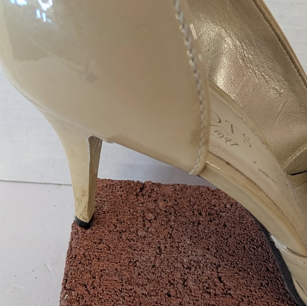 Talbots Shoes Cream Peep Toe Slight Platefom 5 Inches Heels 7W